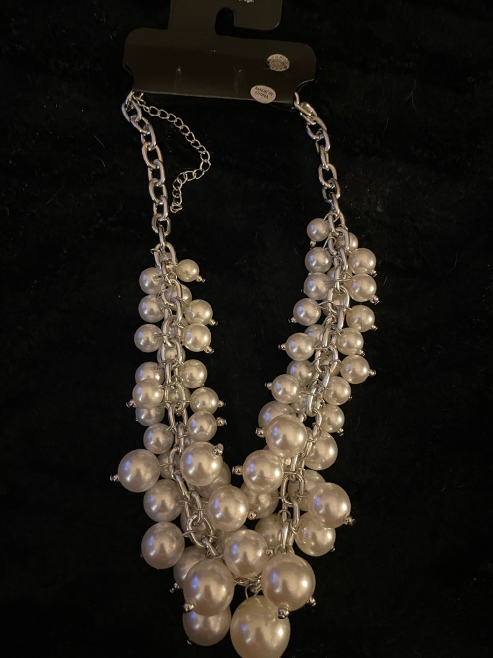 Ashley Stewart Silver-Tone Ivory Pearl Multi-Strand Necklace with Matching Studs - Picture 6 of 7